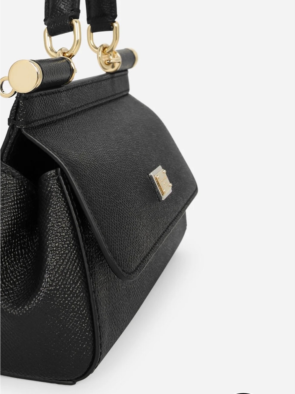NWT - Dolce & Gabbana Black Sicily Mini Dauphine Leather Handbag - Picture 2 of 13